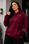 Women's Plus Size 3 Thread Hooded 2-Piece Tracksuit Set Oversize Hoodie Wide Leg Pants Printed Winter L-8Xl - 2
