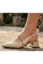 Pointed Toe Buckle Open Back Short Heeled 3-cm Patent Leather Women's Shoes-New Model - 4