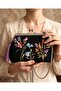 25x15 cm wildflower themed 100% hand-embroidered linen light vintage bag - 2