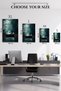 Black Porsche 911 Forest Night Metal Wall Art - 6