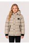 5-14 Years Old Boys and Girls Plush Hooded Zippered Snap-Off Hooded Inflatable Winter Coat