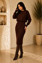 Knitwear Midi Length Dress Crop Sweater Double Set - 2