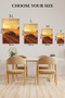 Black Porsche 911 Desert Sunset Metal Wall Art - 6