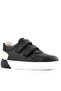Rakerplus 3751-Skr Black-White White Sole 100% Genuine Leather Velcro Boys' Sneaker