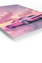 Pink Porsche 911 Dreamy Sunset Metal Wall Art - 2