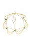 Hira - Elegant Gold Headband Blue Stone Hair Chain Festive Costume Accessory Carnival Head Chain - 3