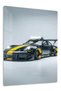 Black Yellow Porsche Race Car Metal Wall Art