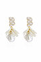 White Flower Figured Baguette Stone Dangle Earrings for Women - 6