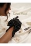 Black Satin Bow Detailed Bridal Gloves, Wedding Engagement Wedding Costume Event and Graduation Accessory - 4