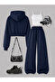 Girl's 3-Piece Hooded Jacket - Crop - Tracksuit Basic Set - 2
