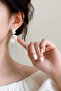 White Flower Figured Baguette Stone Dangle Earrings for Women - 3