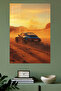Black Porsche 911 Desert Sunset Metal Wall Art - 4