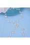 Leaf - Gold Color Leaf Figured Pearl Design Hair Vine Hair Band Bridal Hair Accessory Crown - 6