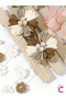 2-Piece Coffee Cream Tone Dangle Pearl Flower Girls' Hair Clip Set - Birthday Clip Hairpin - 3