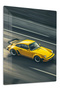 Yellow Porsche 911 Motion Metal Wall Art