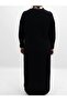 Plus Size Mesh Detailed Asymmetrical Cut Double Women's Dress with Accessory Necklace - 5