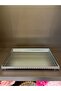 Decorative Mirrored Tray 37X25 cm Rectangular Presentation and Living Room Tray with Silver Mesh Frame - 3
