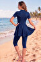 Hijab Swimsuit with Zippered Tights, High Neck, Semi-Closed - 3