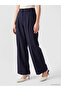 Lcw Modest Navy Blue High Waist Pleated Women's Trousers - 2