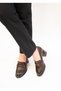1441 Eren Shoes&Bag Genuine Leather Buckle Detailed Thick Heeled Women's Casual Shoes Real Leather Brown