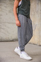 Men's Pleated Elastic Cuffed Patterned Shalwar Trousers - 3