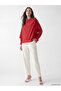Lcw Modest Red Draped Collar Gathered Blouse - 2