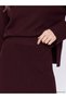 Burgundy Elastic Waist A-Line Knitwear Skirt - 3