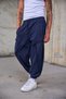 Men's Loose Street Style Dirty Stitched Baggy Trousers - 5