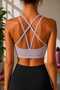 Ribbed Patterned Zippered Sports Bra with Removable Pads - 2