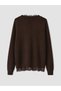 Ozmarka New Season Brown V-Neck Lace Detailed Women's Knitwear Cardigan - 7