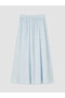 Lcw Modest Blue Polka Dot Flared Skirt with Elastic Waist - 5