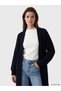 Lcw Modest Navy Blue Shawl Collar Oversize Women's Knitwear Cardigan - 2