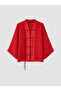 Lcw Modest Red Collared Women's Transparent Tunic - 5