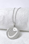 Silver Color 3 cm Double Sided Vav Evil Eye Verse & Elif Vav Stainless Steel Necklace – 60 cm Thin Accordion Ghost Chain