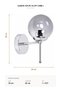 Stick Sconce Globe Glass Globe Modern Wall Lamp Antique Black Chrome E27 - 2