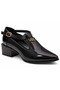İpsoss Genuine Leather Comfort Orthopedic Women's Classic Heeled Shoes Black - 3