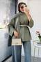 Premium Scarf Detailed Double Face Blouse - Khaki - 2