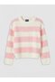 Crew Neck Striped Girl's Knitwear Sweater