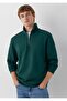 Half-Zip Stand Collar Regular Fit Men's Sweatshirt.