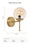 Stick Sconce Globe Glass Globe Modern Wall Lamp Antique Black Chrome E27 - 2