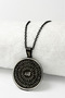 Black Colored 3 cm Double Sided Esmaül Hüsna & Hilye-I Şerif Stainless Steel Necklace 60 cm Chain