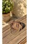 Women's Straw Leather Detailed Clutch Bag - 2