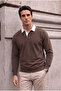 Luis Polo Yaka Thessaloniki Knitted Fabric Men's Sweatshirt - Brown - 2