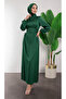 Piping Side Tie Satin Dress
