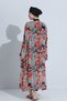 Women's Long Pareo Kimono Patterned Belted Beach Dress Swimsuit Top Hijab Pareo - 4