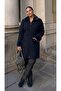 Fur-Collared Steel Knitted Women's Coat