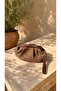 Women's Straw Leather Detailed Clutch Bag - 3