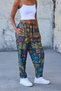 Women's Street Style Printed Wrinkled Sports Baguette Pants - 4