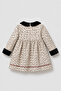 Baby Girl Ecru Spotted Chanel Cotton Dress - 3