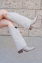 Westa Women's Beige Western Cowboy Heeled Suede Trousers Boots - 3
